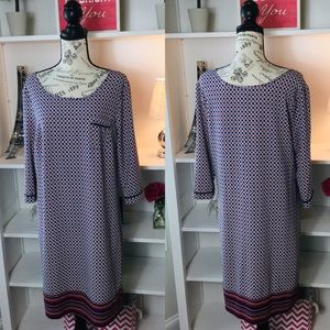 Merona Red/White/Blue Midi Dress